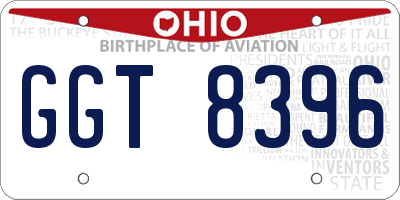 OH license plate GGT8396