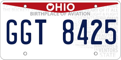 OH license plate GGT8425