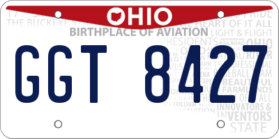 OH license plate GGT8427