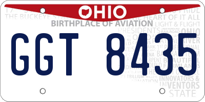 OH license plate GGT8435