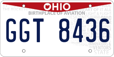OH license plate GGT8436