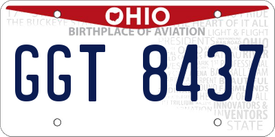 OH license plate GGT8437