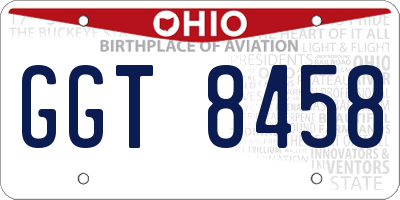 OH license plate GGT8458