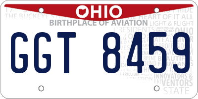 OH license plate GGT8459
