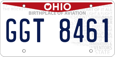 OH license plate GGT8461