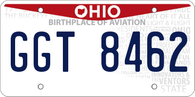 OH license plate GGT8462