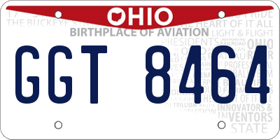 OH license plate GGT8464