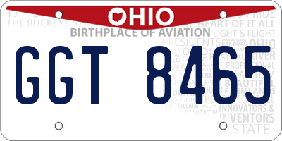 OH license plate GGT8465