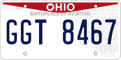 OH license plate GGT8467