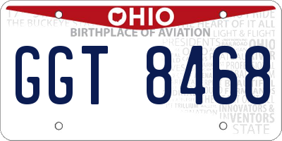OH license plate GGT8468