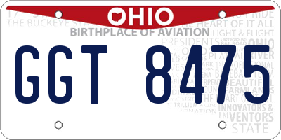 OH license plate GGT8475