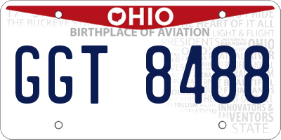 OH license plate GGT8488