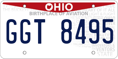OH license plate GGT8495