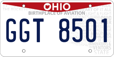 OH license plate GGT8501
