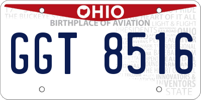 OH license plate GGT8516