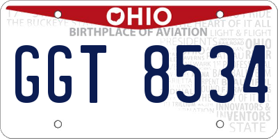 OH license plate GGT8534