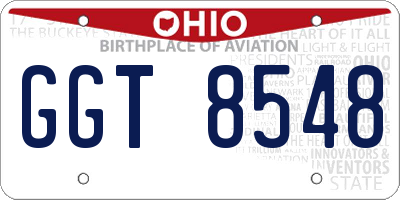 OH license plate GGT8548