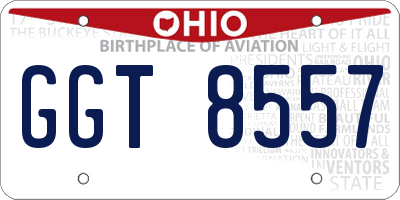 OH license plate GGT8557