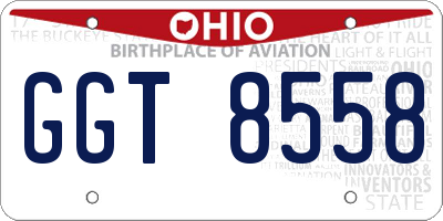OH license plate GGT8558