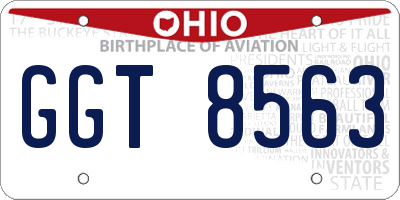 OH license plate GGT8563