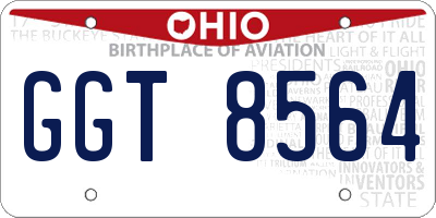 OH license plate GGT8564