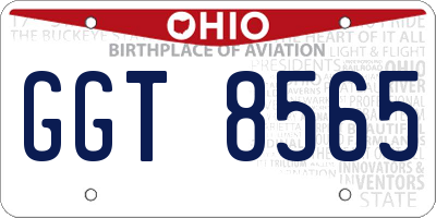 OH license plate GGT8565