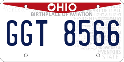 OH license plate GGT8566
