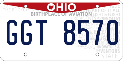 OH license plate GGT8570