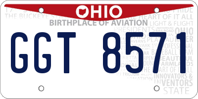OH license plate GGT8571