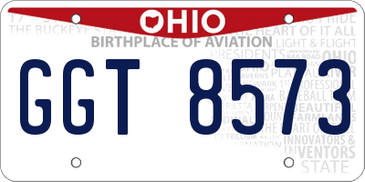 OH license plate GGT8573