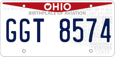 OH license plate GGT8574