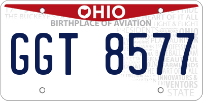 OH license plate GGT8577