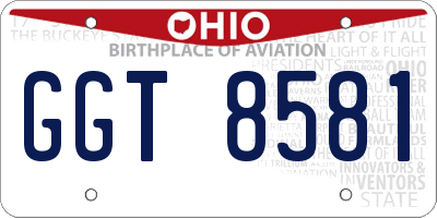 OH license plate GGT8581