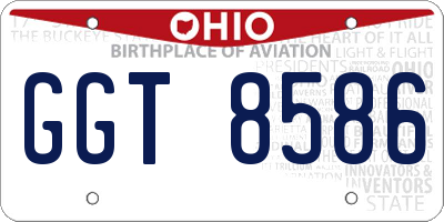 OH license plate GGT8586