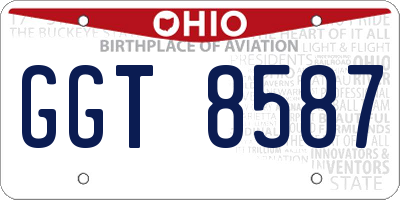 OH license plate GGT8587