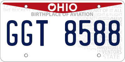 OH license plate GGT8588