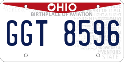 OH license plate GGT8596