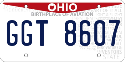 OH license plate GGT8607