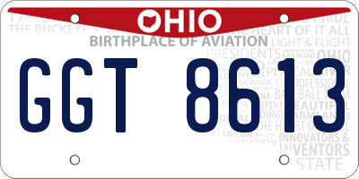 OH license plate GGT8613