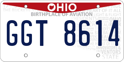 OH license plate GGT8614