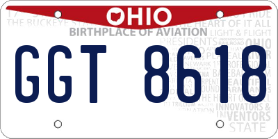 OH license plate GGT8618