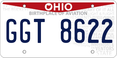 OH license plate GGT8622