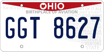 OH license plate GGT8627