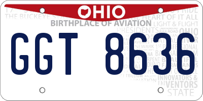 OH license plate GGT8636