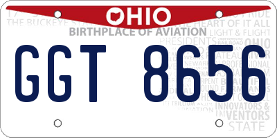 OH license plate GGT8656