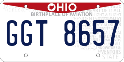 OH license plate GGT8657
