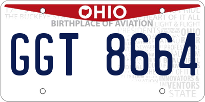 OH license plate GGT8664