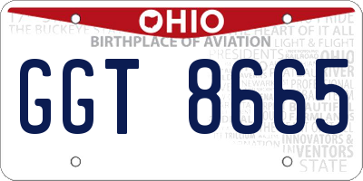 OH license plate GGT8665