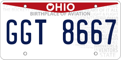 OH license plate GGT8667