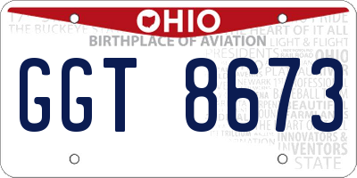 OH license plate GGT8673
